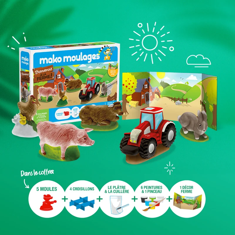 Kit créatif moulage + peinture (5) - Ferme