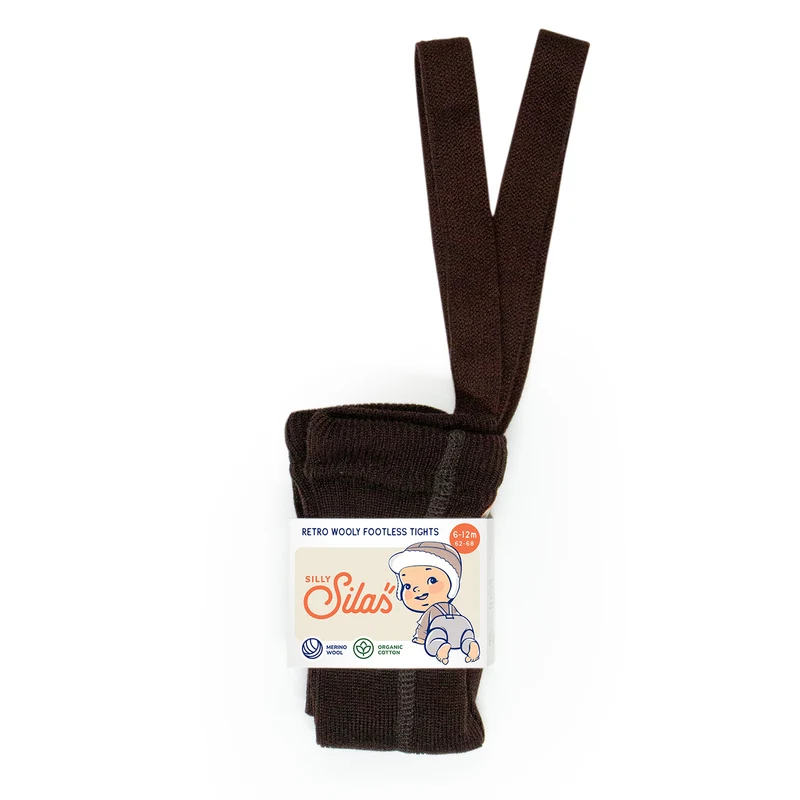Collant à bretelles | Mérinos - Expresso brown
