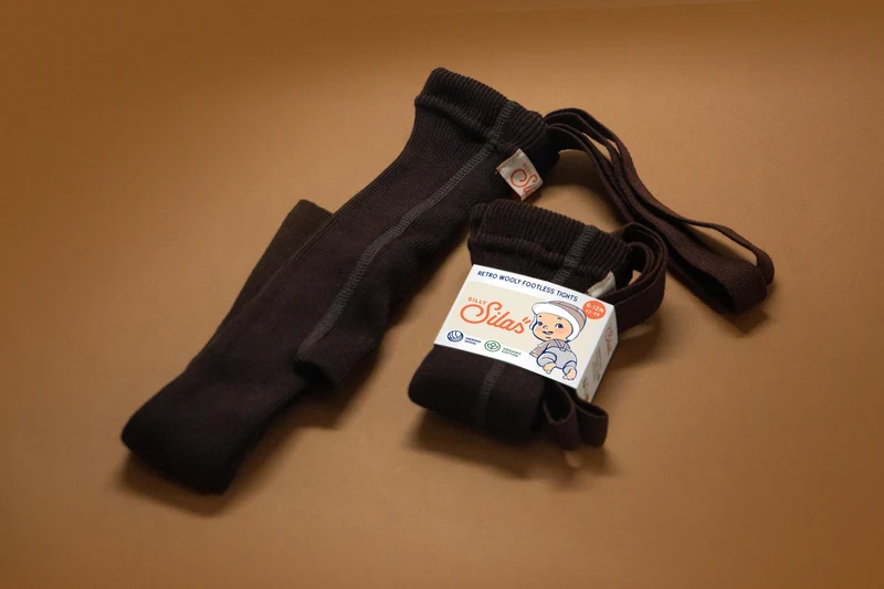 Collant à bretelles | Mérinos - Expresso brown