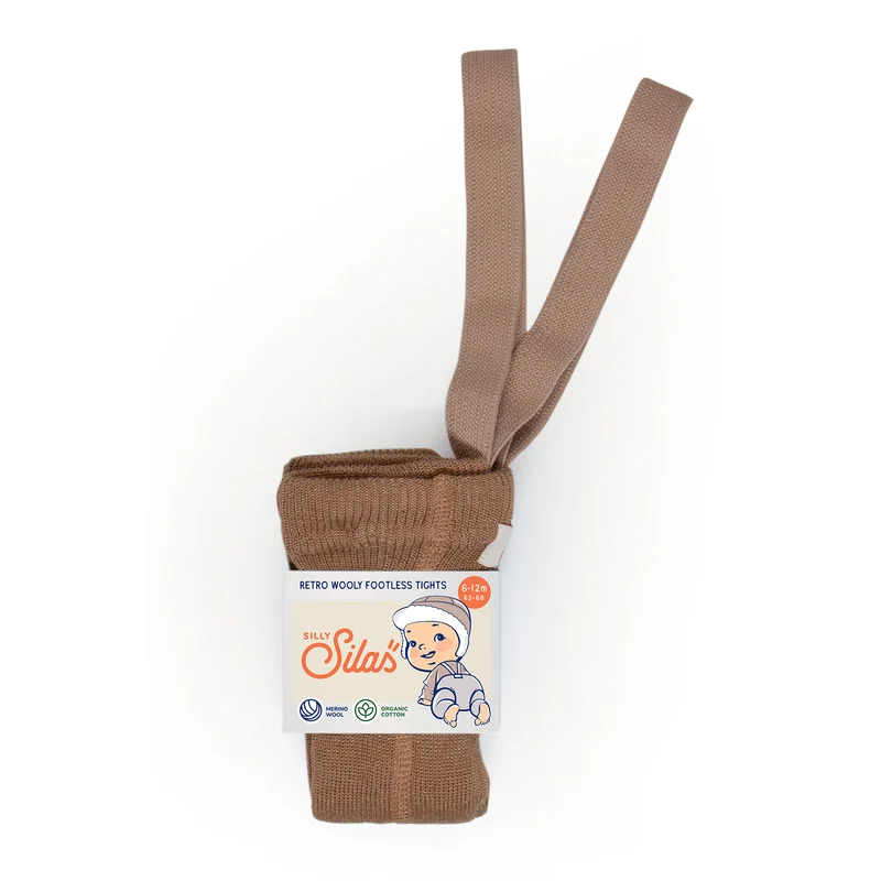 Collant à bretelles | Mérinos - Cappuccino brown