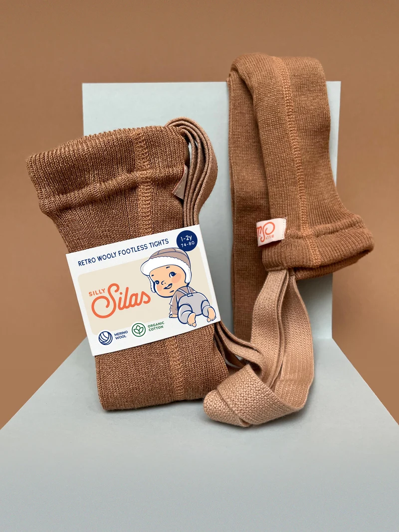 Collant à bretelles | Mérinos - Cappuccino brown
