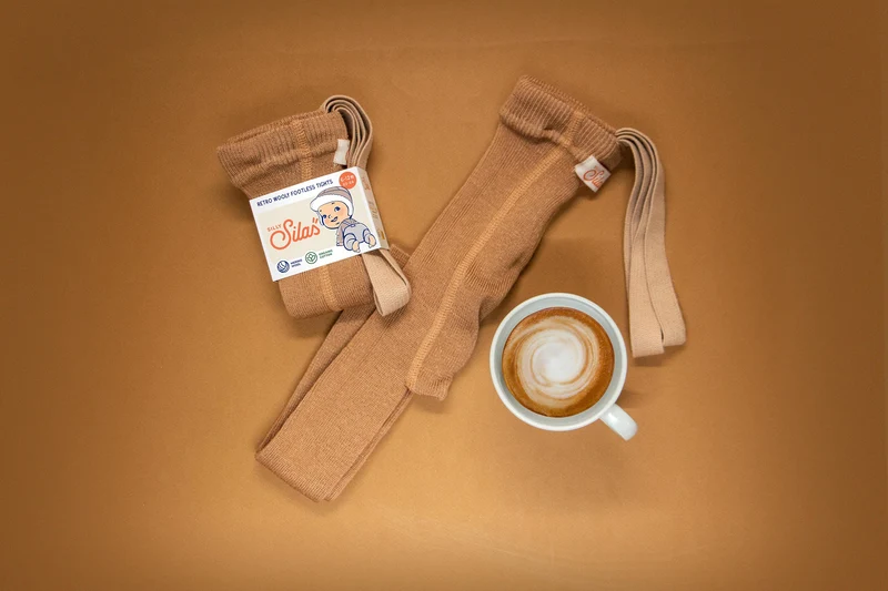 Collant à bretelles | Mérinos - Cappuccino brown