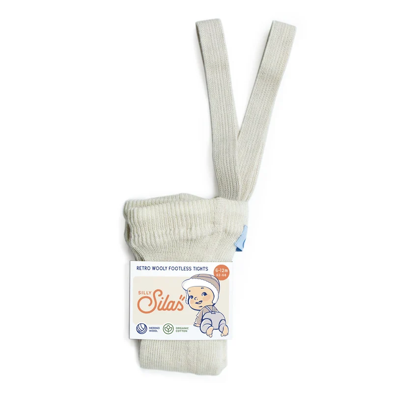 Collant à bretelles | Mérinos - Cream