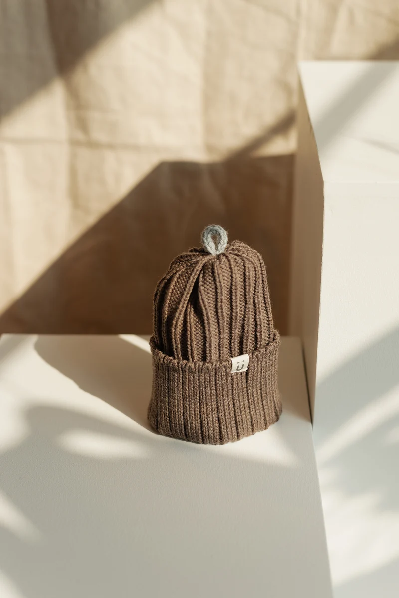 Tuque SORBET laine mérinos | mi-saison - Café|gris