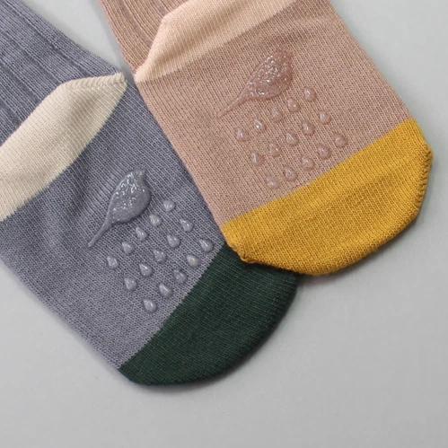 Chaussettes genoux antidérapantes - Golgi / Beige
