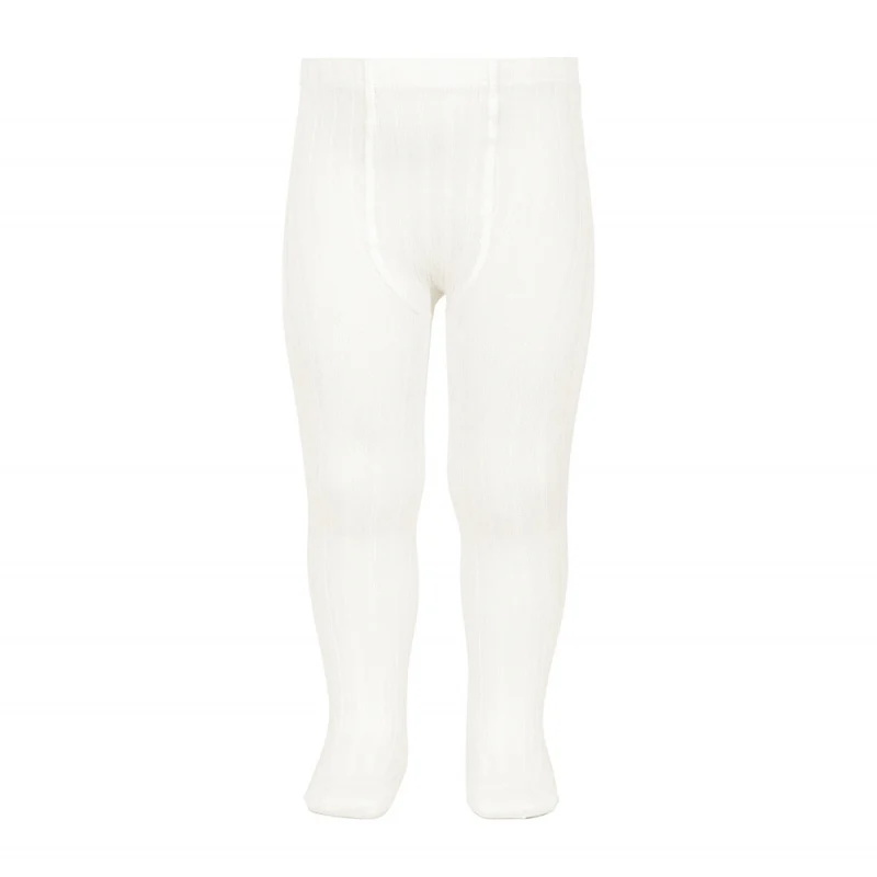 Collant côtelé | coton - Crème