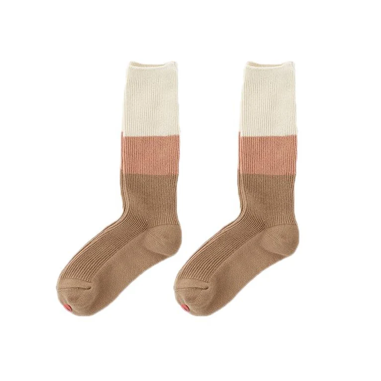 Chaussettes hautes antidérapantes - Latté