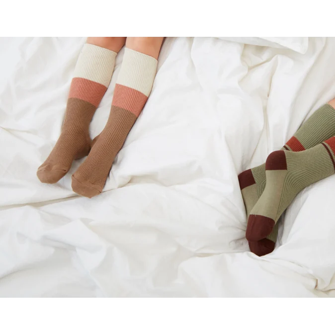 Chaussettes hautes antidérapantes - Latté